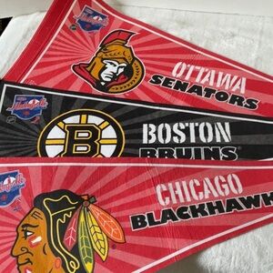 NHL Red and Black Game Pennants